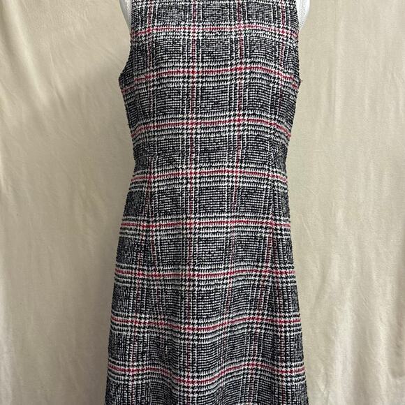 Christmas Holiday party dress Talbots Houndstooth Wool Blend Sleeveless 10p Dres - Picture 10 of 16
